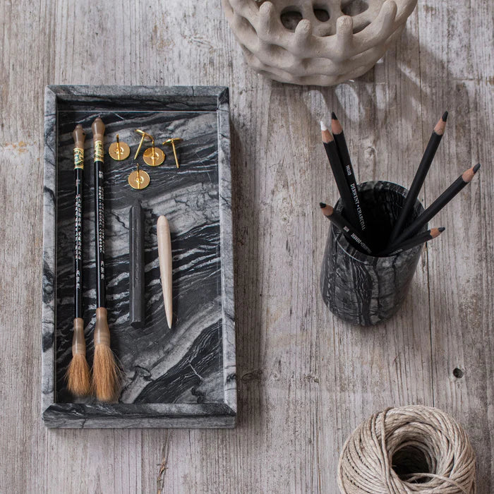 Melns zobu birstes turētājs MARBLE